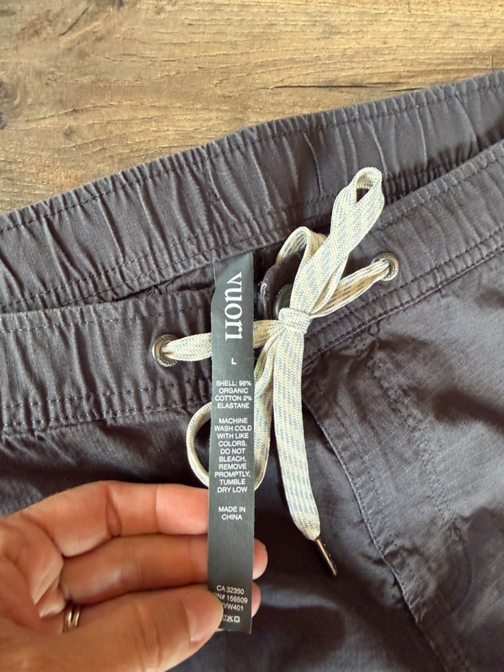 Vuori Women Ripstop Pant Charcoal Gray Canvas Drawstring VW401 Stretch large - Picture 4 of 5